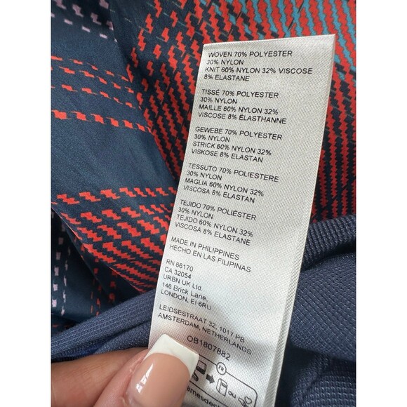 Anthropologie Strapless Plaid Jumpsuit - Blue and Red - Picture 11 of 12